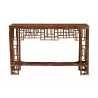 bali & pari Tahlia Marbled Tortoise Natural Rattan Console Table - front - bali & pari Tahlia Marbled Tortoise Natural Rattan Console Table - front