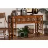 bali & pari Wahid Marbled Tortoise Natural Rattan Console Table - lifestyle - bali & pari Wahid Marbled Tortoise Natural Rattan Console Table - lifestyle