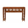 bali & pari Wahid Marbled Tortoise Natural Rattan Console Table - front - bali & pari Wahid Marbled Tortoise Natural Rattan Console Table - front