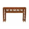 bali & pari Wahid Marbled Tortoise Natural Rattan Console Table - front - bali & pari Wahid Marbled Tortoise Natural Rattan Console Table - front