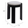 Banjul Ottoman in Misty Gray- seat dimension