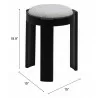 Banjul Ottoman in Misty Gray- seat dimension - Banjul Ottoman in Misty Gray- seat dimension