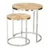 Bari Nesting Table Set Natural- Front view 2 - Bari Nesting Table Set Natural- Front view 2