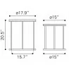 Bari Nesting Table Set Natural- dimension - Bari Nesting Table Set Natural- dimension