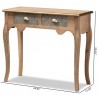 Baxton Studio Clarice Natural Brown 2 Drawers Console Table