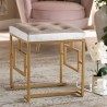 Baxton Studio Cecile Beige Velvet Upholstered Ottoman