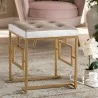 Baxton Studio Cecile Beige Velvet Upholstered Ottoman - Baxton Studio Cecile Beige Velvet Upholstered Ottoman