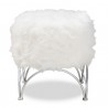 Baxton Studio Celia White Faux Fur Upholstered Ottoman