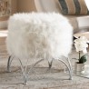 Baxton Studio Celia White Faux Fur Upholstered Ottoman