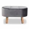 Baxton Studio Simone Grey Velvet Upholstered Ottoman - Baxton Studio Simone Grey Velvet Upholstered Ottoman