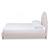 Baxton Studio Odille Light Pink Velvet Upholstered Queen Seashell Platform Bed