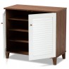 Baxton Studio Coolidge White Walnut 4 Shelf Shoe Storage Cabinet