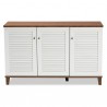 Baxton Studio Coolidge Walnut 8 Shelf Shoe Storage Cabinet