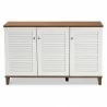 Baxton Studio Coolidge Walnut 8 Shelf Shoe Storage Cabinet - Baxton Studio Coolidge Walnut 8 Shelf Shoe Storage Cabinet