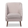 Baxton Studio Gia Brown White Houndstooth Accent Chair