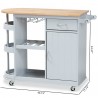 Baxton Studio Donnie Two-Tone Kitchen Storage Cart