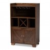 Baxton Studio Carrie Walnut Brown Wood Wine Storage Cabinet