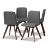 Baxton Studio Pernille Grey Fabric Upholstered Dining Chairs - Set of 4