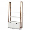 Baxton Studio Senja White Ash Walnut Brown Wood 2 Door Ladder Bookshelf