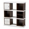 Baxton Studio Rune White Walnut Brown 2 Drawer Bookcase