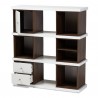 Baxton Studio Rune White Walnut Brown 2 Drawer Bookcase