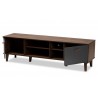 Baxton Studio Moina Walnut Grey Wood TV Stand