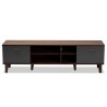 Baxton Studio Moina Walnut Grey Wood TV Stand