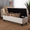 Baxton Studio Brette Beige Fabric Upholstered Storage Bench Ottoman