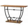 Baxton Studio Leigh Distressed Wood Black Metal Entryway Console Table