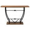 Baxton Studio Leigh Distressed Wood Black Metal Entryway Console Table