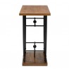 Baxton Studio Leigh Distressed Wood Black Metal Entryway Console Table