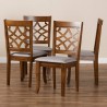 Baxton Studio Mael Grey Walnut 4-Piece Dining Chair Set