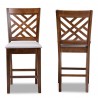 Baxton Studio Caron Upholstered 2-Piece Wood Counter Height Pub Chair Set 