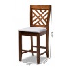 Baxton Studio Caron Upholstered 2-Piece Wood Counter Height Pub Chair Set 