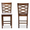 Baxton Studio Lanier Upholstered 2-Piece Wood Counter Height Pub Chair Set 