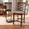 Baxton Studio Lanier Upholstered 2-Piece Wood Counter Height Pub Chair Set  - Baxton Studio Lanier Upholstered 2-Piece Wood Counter Height Pub Chair Set 