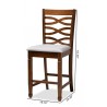 Baxton Studio Lanier Upholstered 2-Piece Wood Counter Height Pub Chair Set 