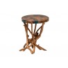 Baxton Studio bali & pari Amada Teak Wood Epoxy Resin End Table - angled