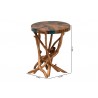 Baxton Studio bali & pari Amada Teak Wood Epoxy Resin End Table - dimes