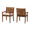 Baxton Studio bali & pari Chabela 2-Piece Handwoven Seagrass Armchairs - angled