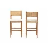 Baxton Studio bali & pari Chatura Natural Rattan and Mahogany Wood 2-Piece Bar Stool Set - front - Baxton Studio bali & pari Chatura Natural Rattan and Mahogany Wood 2-Piece Bar Stool Set - front