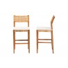 Baxton Studio bali & pari Chatura Natural Rattan and Mahogany Wood 2-Piece Bar Stool Set - back