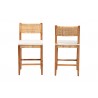 Baxton Studio bali & pari Chatura Natural Rattan and Mahogany Wood 2-Piece Counter Stool Set - front