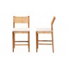 Baxton Studio bali & pari Chatura Natural Rattan and Mahogany Wood 2-Piece Counter Stool Set - side