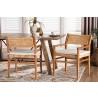 Baxton Studio bali & pari Chatura Natural Rattan and Mahogany Wood 2-Piece Dining Armchair Set - lifestyle