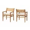 Baxton Studio bali & pari Chatura Natural Rattan and Mahogany Wood 2-Piece Dining Armchair Set - angled - Baxton Studio bali & pari Chatura Natural Rattan and Mahogany Wood 2-Piece Dining Armchair Set - angled
