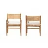 Baxton Studio bali & pari Chatura Natural Rattan and Mahogany Wood 2-Piece Dining Armchair Set - front - Baxton Studio bali & pari Chatura Natural Rattan and Mahogany Wood 2-Piece Dining Armchair Set - front