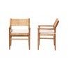 Baxton Studio bali & pari Chatura Natural Rattan and Mahogany Wood 2-Piece Dining Armchair Set - side