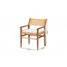 Baxton Studio bali & pari Chatura Natural Rattan and Mahogany Wood 2-Piece Dining Armchair Set - dimes