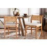 Baxton Studio bali & pari Chatura Natural Rattan and Mahogany Wood 2-Piece Dining Side Chair Set - lifestyle